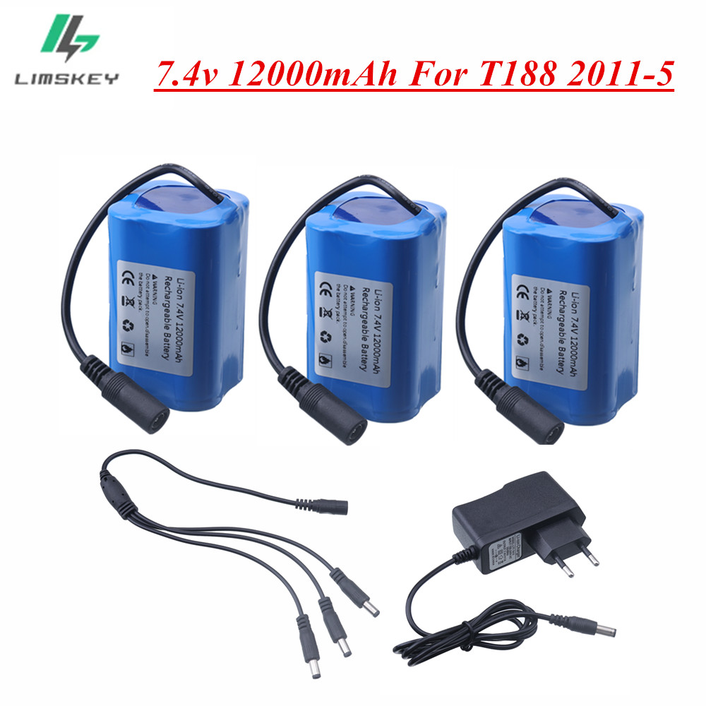 7.4V 12000mAh Battery with USB - Fish Finder Charger 评论和价格