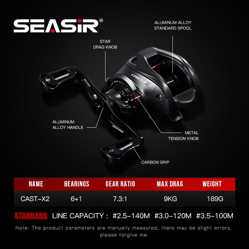 SEASIR Cast-X2 Baitcasting Ree - Kastking Reel Zephyr 评论和价格