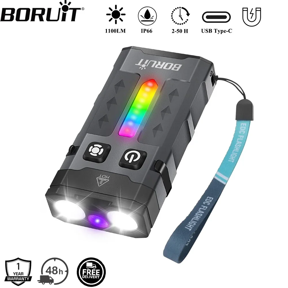 BORUiT EV20 1100LM EDC UV Keyc - Fishing Light 评论和价格