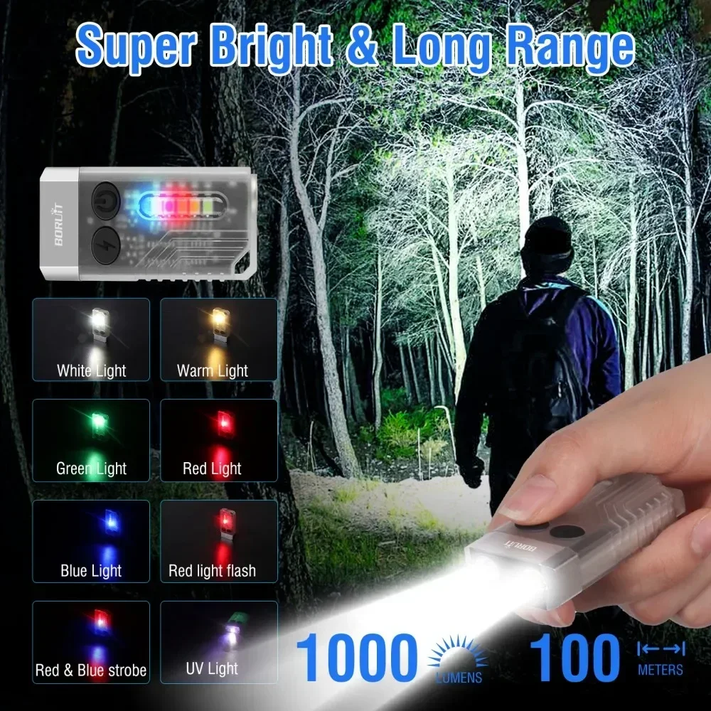 BORUiT V10 Keychain UV LED EDC - Fishing Light 评论和价格