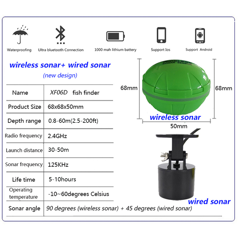 Portable Bluetooth Wireless So - Fishing Depth Finder 评论和价格