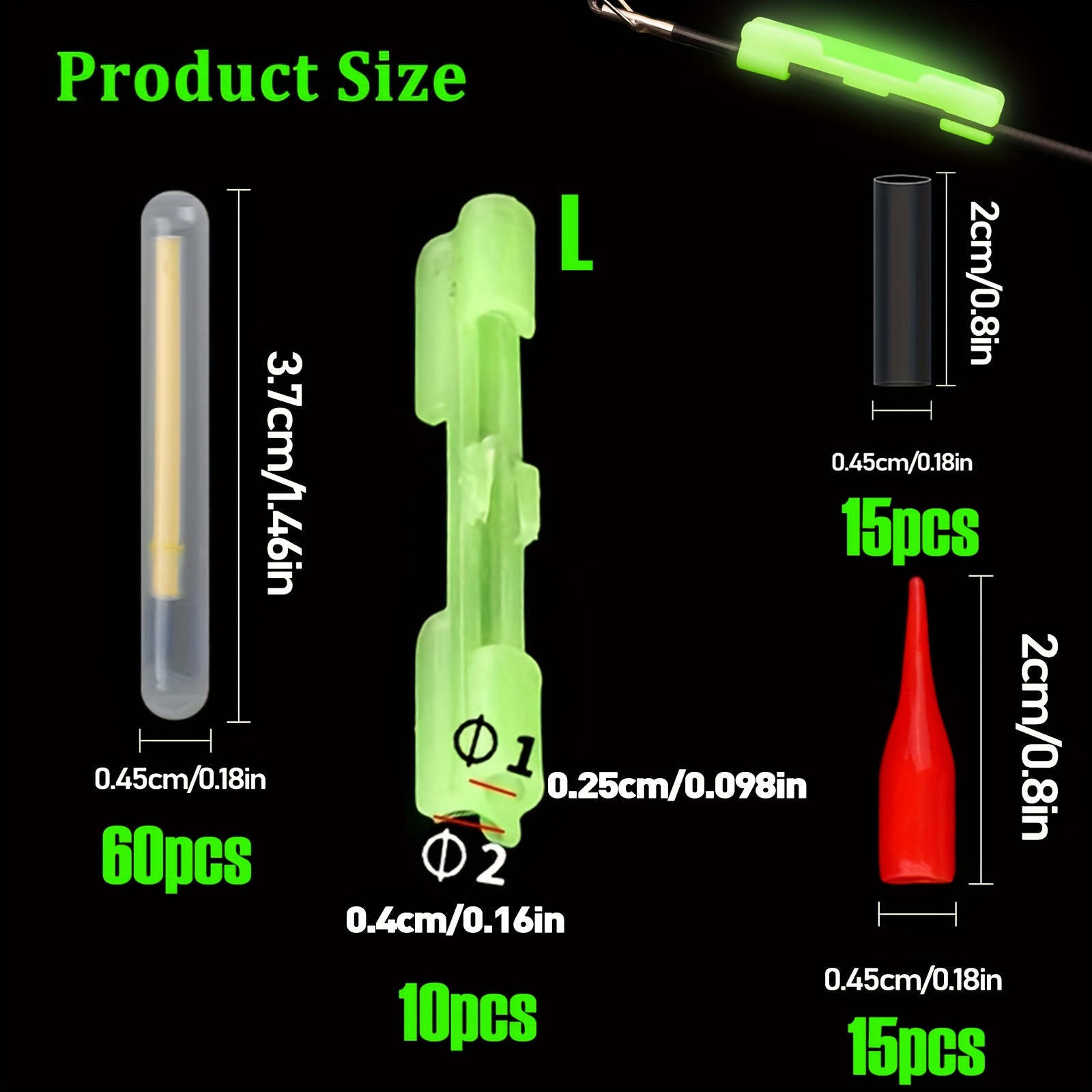 100PCS Fishing Glow Sticks Set - Bite Alarm 评论和价格